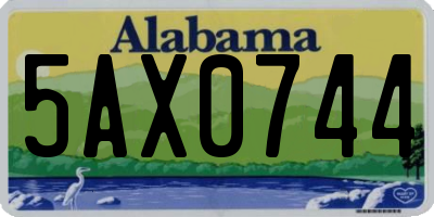 AL license plate 5AX0744