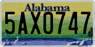 AL license plate 5AX0747