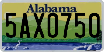 AL license plate 5AX0750