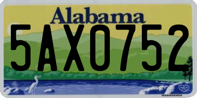 AL license plate 5AX0752