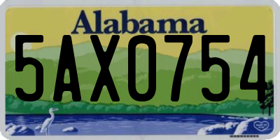 AL license plate 5AX0754