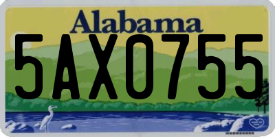 AL license plate 5AX0755
