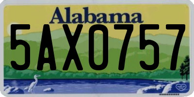 AL license plate 5AX0757