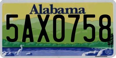 AL license plate 5AX0758