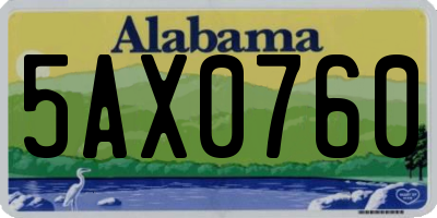 AL license plate 5AX0760