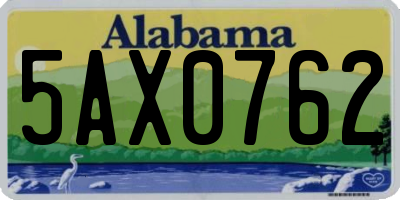 AL license plate 5AX0762