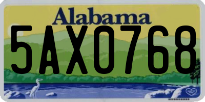 AL license plate 5AX0768