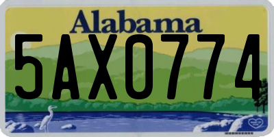 AL license plate 5AX0774