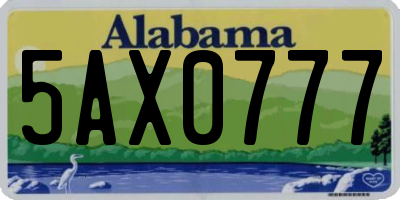 AL license plate 5AX0777