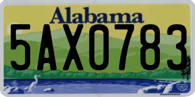AL license plate 5AX0783