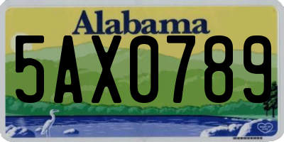 AL license plate 5AX0789