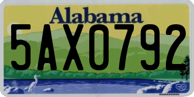 AL license plate 5AX0792