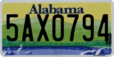 AL license plate 5AX0794