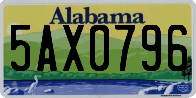 AL license plate 5AX0796