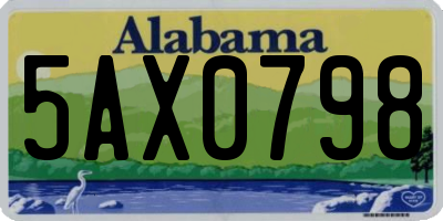 AL license plate 5AX0798