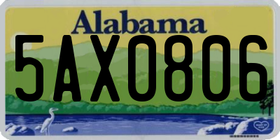 AL license plate 5AX0806
