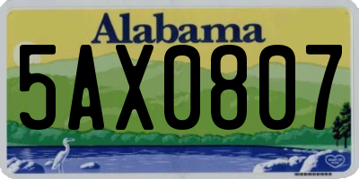 AL license plate 5AX0807
