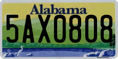 AL license plate 5AX0808
