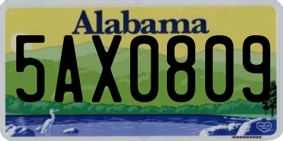 AL license plate 5AX0809