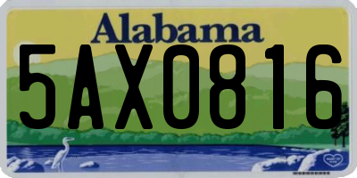 AL license plate 5AX0816