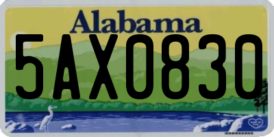 AL license plate 5AX0830