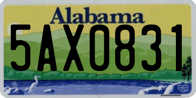 AL license plate 5AX0831