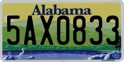 AL license plate 5AX0833