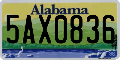 AL license plate 5AX0836