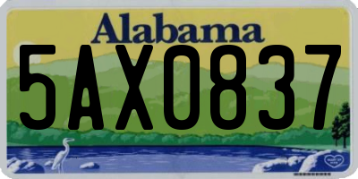AL license plate 5AX0837