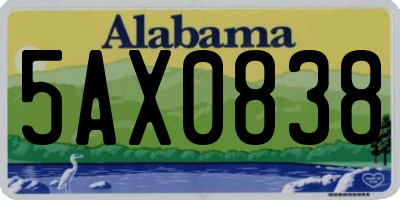 AL license plate 5AX0838