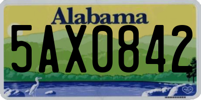 AL license plate 5AX0842
