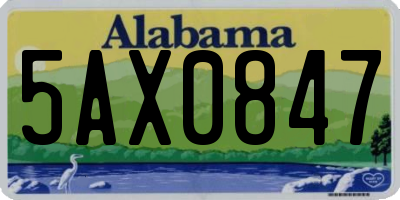 AL license plate 5AX0847