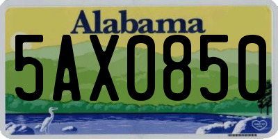 AL license plate 5AX0850