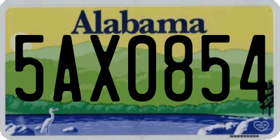 AL license plate 5AX0854