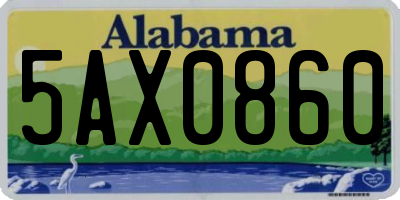 AL license plate 5AX0860
