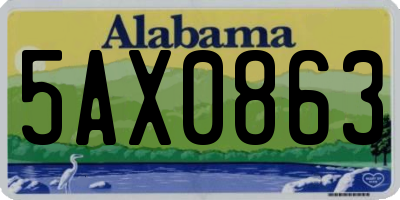 AL license plate 5AX0863