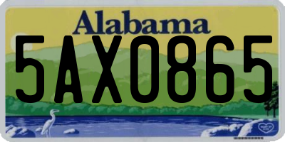 AL license plate 5AX0865