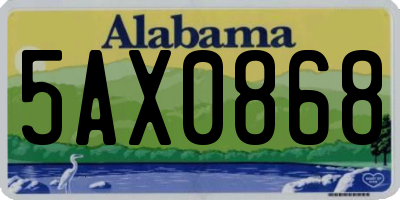 AL license plate 5AX0868