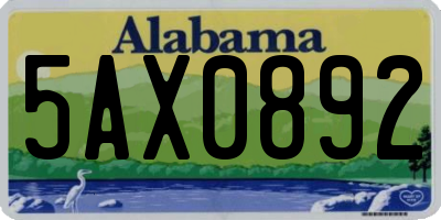 AL license plate 5AX0892