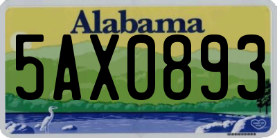 AL license plate 5AX0893