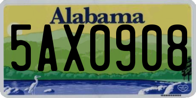 AL license plate 5AX0908