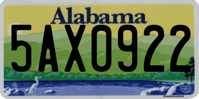 AL license plate 5AX0922