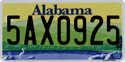 AL license plate 5AX0925
