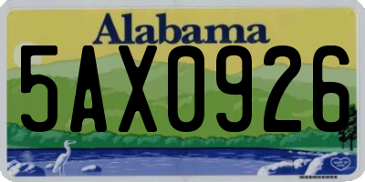 AL license plate 5AX0926