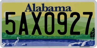 AL license plate 5AX0927