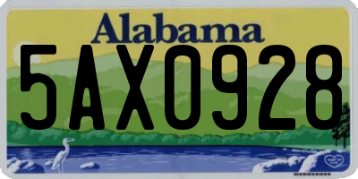 AL license plate 5AX0928