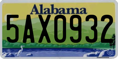 AL license plate 5AX0932