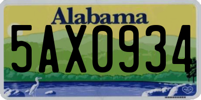 AL license plate 5AX0934