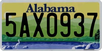 AL license plate 5AX0937