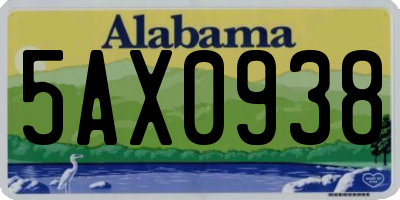 AL license plate 5AX0938
